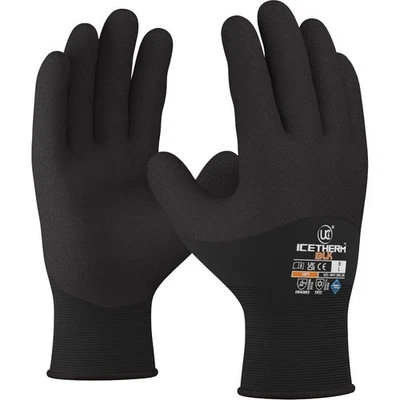 Thermo Winter Handschuhe UCI ICETHERM-BLK Isoliert Hpt Beschichtet Kälte Arbeit