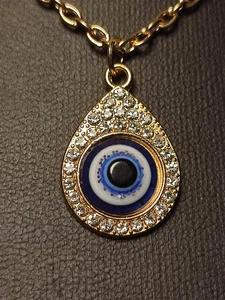 Fatimas Auge Islam Damen Halskette in Gold Glaube Religion mit kleinen Fehler - Bild 1 von 8