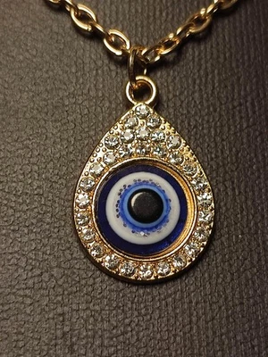 Fatimas Auge Islam Damen Halskette in Gold Glaube Religion mit kleinen Fehler - Bild 1 von 4