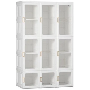 HOMCOM Portable Wardrobe, Clothes Organiser with Hanging Rods, White - Picture 1 of 9