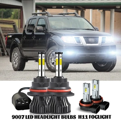 Для Nissan Frontier 2005-2018 - 4 шт светодиодные фары 6K высокий-низкий + противотуманные лампы - Изображение 1 из 4