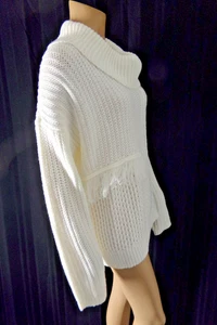 CALVIN KLEIN Pullover Pulli Gr. Large Winter weiß großer Rollkragen NW - Bild 1 von 6