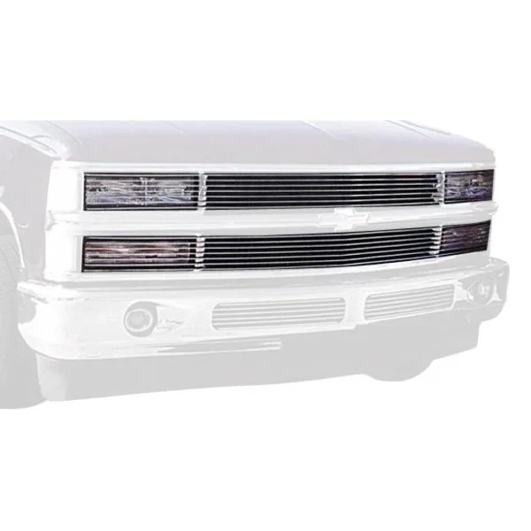 For Chevy C1500 94-98 2-Pc Phantom Style Polished Horizontal Billet Main Grille Foto 1 de 4