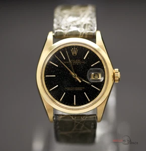 Vintage Rolex Date Ref.1500 14K Gelbgold - 34mm mit schwarzem Tropical Dial #X26 - Bild 1 von 12