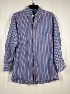 Paul Shark Button Up Hemd Herren 42 Langarm Gestreift Yacht Lila Rosa - Bild 1 von 7