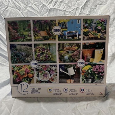 Paquete múltiple de 12 rompecabezas y tamaños diferentes Cardinal Gardens & Flowers Foto 1 de 3