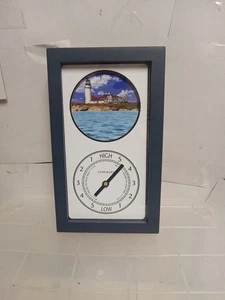 Tidepieces Tide Signed Clock with Lighthouse in Navy Blue Frame - Tested - Picture 1 of 3