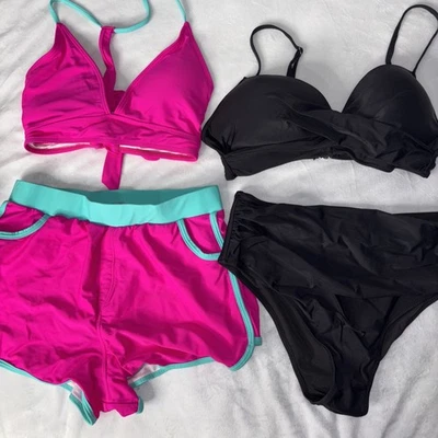 Traje de baño para mujer Traje de baño Dos piezas 2 bikini Lote de 2 Mediano Rosa Negro Foto 1 de 4