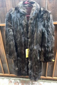 NATURAL FULL PELT GENUINE BROWN BEAVER FUR COAT JACKET SAME AS MINK SZ Med - Picture 1 of 9