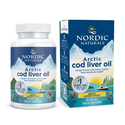 Nordic Naturals Arctic CLO - All Natural Cod Liver Oil Soft Gels, Lemon, 90 Ct - Image 1 of 4