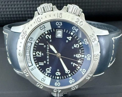 Hamilton Khaki Navy Worldtimer H745410 Quartz Watch Stainless Steel Pilot MenS - Image 1 of 3