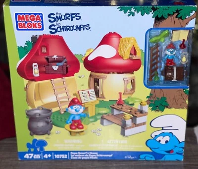 New Mega Bloks The Smurfs Papa Smurf’s House 10752 47 pcs. - Image 1 of 4