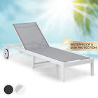Sun Lounger Garden Furniture Outdoor Folding Patio Deck Recliner Chair Grey 