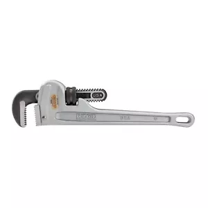 RIDGID 47057 Aluminum Straight Pipe Wrench 12" Sturdy Plumbing Wrench with - Picture 1 of 9