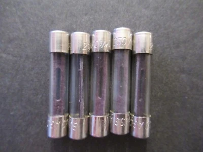 FIVE (5) Buss AGC 1/4 1.25A 250V Fast Acting Glass Body Fuses  NEW NOS - Image 1 of 4