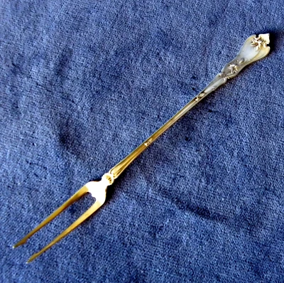 Antiguo tenedor individual Sterling WHITING encurtido/oliva violeta 1905 Foto 1 de 4