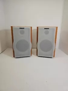 Sony SS-CEP313 Genuine Set Of 2 Hi-Fi Bookshelf Speakers Beechwood Finish Tested - Picture 1 of 8