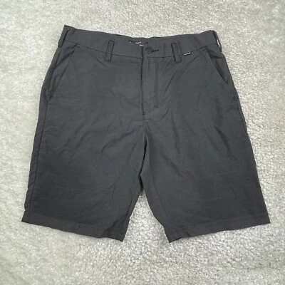 Pantalones Cortos Hurley Para Hombre 32 Gris Frente Plano Chino Bolsillos Lavados Oscuros Algodón/Poliéster Foto 1 de 4