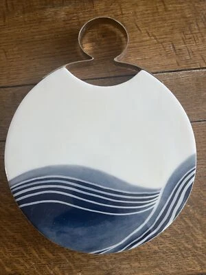 Thirststone 板,圆形服务,Charcuterie 双面珐琅木 $54 全新带标签 — 第 1/4 张图片