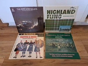4 Bag Pipes And Drums LPs 8th Battalion 9th Reg Royal Scots Dragoon MacDougall - Picture 1 of 11