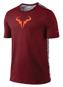 New Nike Rafa SS Crew Neck Tee Shirt 688582-677 Team Red Rafael Nadal Tennis - Picture 1 of 2