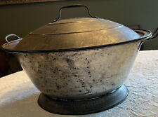 Antique Vintage Dough Riser Bread Pan Tin Bowl Vented Lid Retro Kitchen Decor