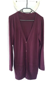 Shirtjacke Cardigan Jersey mit Knöpfen bordeaux weinrot S/36 neu - Bild 1 von 2