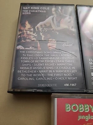 Elvis, Nat King Cole, Kenny Rogers, Johnny Mathis, B Helms Christmas Tapes Lot - Image 1 of 4