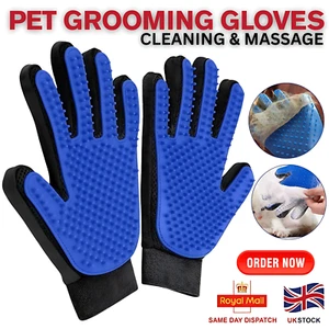 Haustier Hund Katze Pflegehandschuh Enthaarungsbürste Fellentferner Mitt linke rechte Hand - Bild 1 von 13