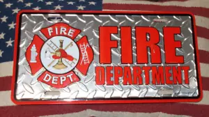 VINTAGE FEUERWEHR FEUERWEHR BESETZUNG ALUMINIUM METALL NUMMERNSCHILD SCHILD - Bild 1 von 2