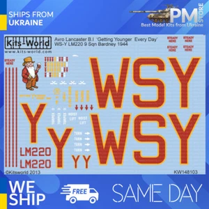 Kits World KW148103 1/48 Decal for Avro Lancaster B.I Getting Younger Every Day - Picture 1 of 3