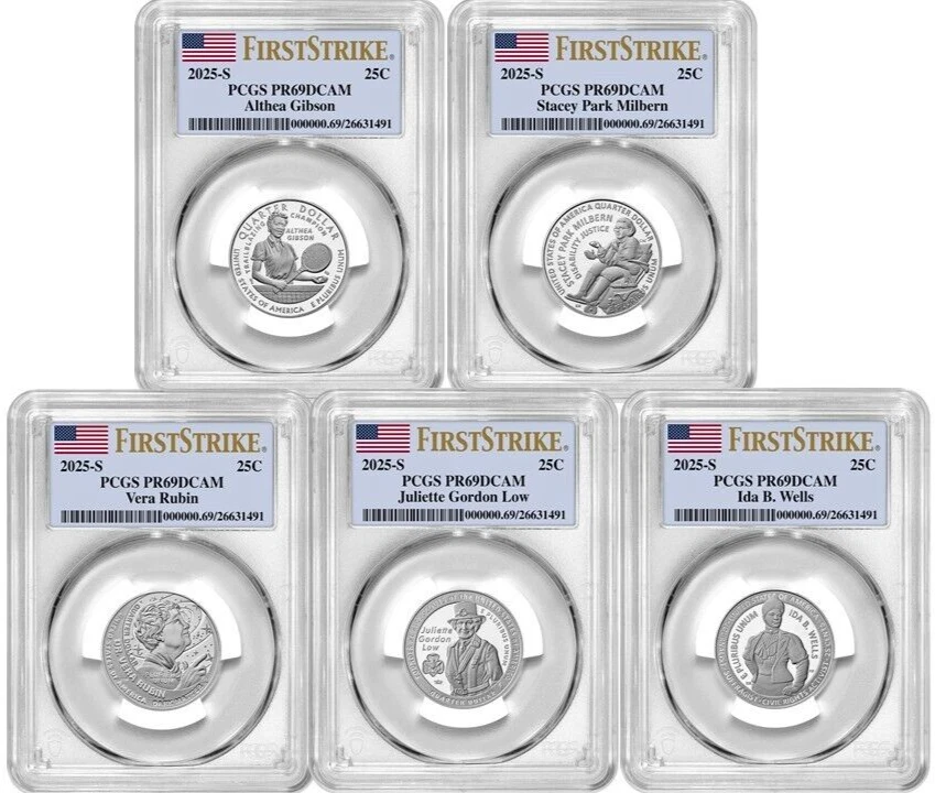 2025 S Clad Quarters Set 25 American Woman PCGS PR69DCAM First Strike #2 - Image 1 of 1