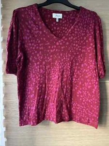 Joules Women Burgundy Top Size 14 - Picture 1 of 4