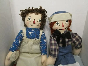 RARE 24" Raggedy Ann & Andy Reproduction Volland Dolls - AXCIS Japan Hasbro - Picture 1 of 10