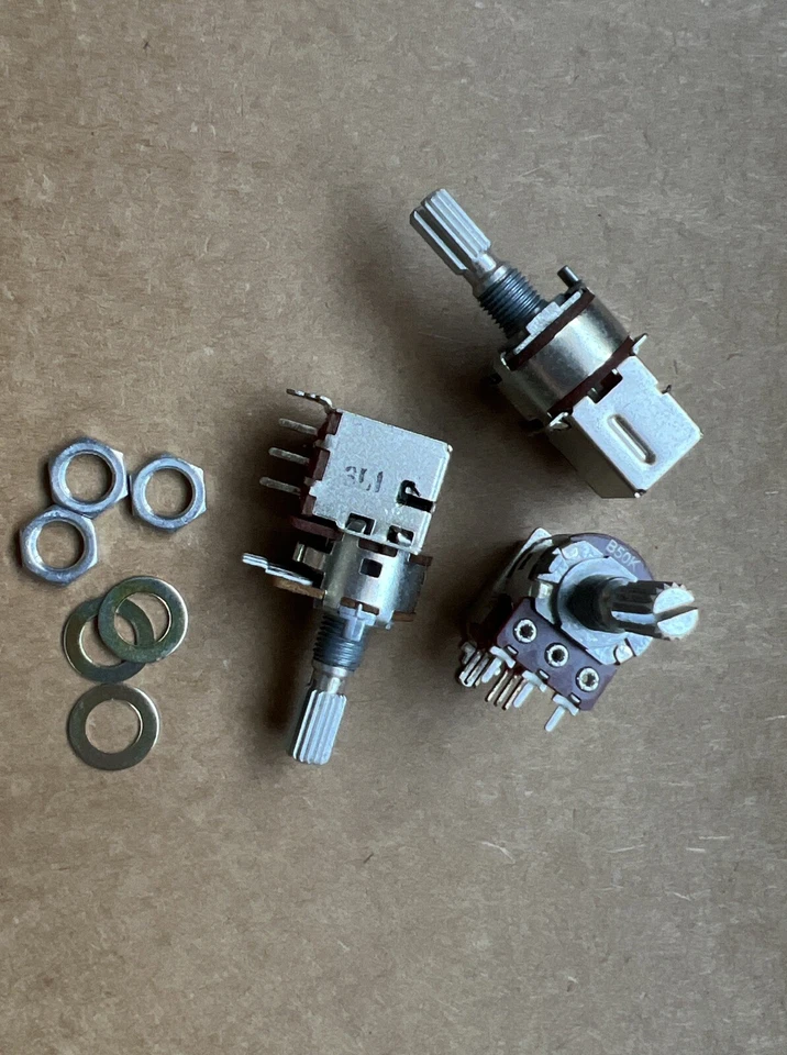 2pc Alpha B50K 16mm Push Pull Pot PCB Mount 20mm Knurled Shaft RV16BF-20-20K-B50 - Image 1 of 1