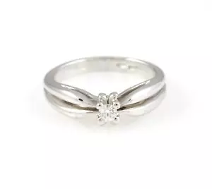 ANELLO SOLITARIO RECARLO IN ORO BIANCO 18KT GR. 6,6 DIAMANTE ct 0.10 - Foto 1 di 5