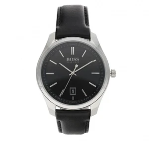 Hugo Boss Men's Black Leather Strap Watch 42mm 1570079 No Box - Picture 1 of 2