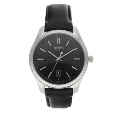 Мужские часы Hugo Boss черный кожаный ремешок 42 мм 1570079 без коробки - Изображение 1 из 2