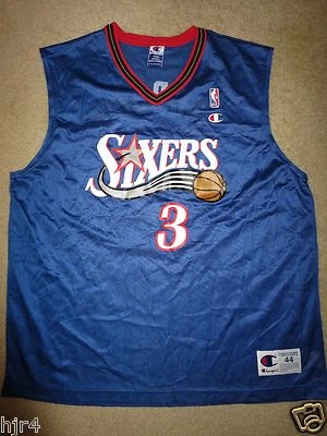 Allen Iverson #3 Philadelphia 76ers NBA Champion Jersey 44 LG Rookie - Image 1 of 2