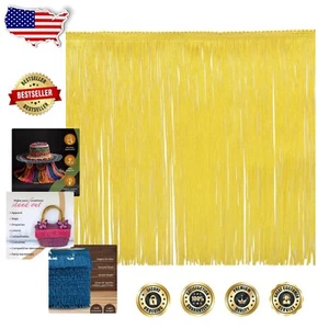 High-Quality Yellow Chainette Fringe Trim - 9 Inches x 10 Yards for Crafts - Picture 1 of 9