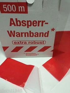 500 METER ABSPERRBAND FLATTERBAND WARNBAND ABSPERRWARNBAND SICHERUNG Rot Weiss - Bild 1 von 1