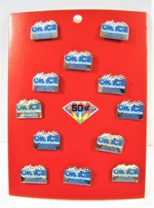 Spilla arricciacapelli Magic On Ice Labatt Brier vintage 1989 esposizione 12 su cartoncino vecchio magazzino - Foto 1 di 2