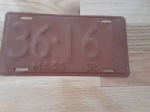Vintage 1938 Massachusetts License Plate - Picture 1 of 1