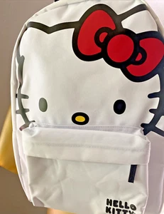 Rare Hello Kitty Hooded White Backpack Bag with Red Bow - Picture 1 of 7