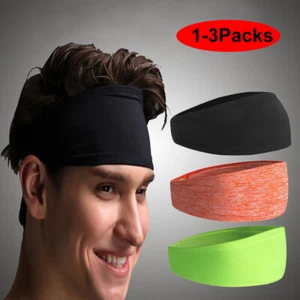1/3PCS Women Men Headband Moisture Wicking Sport Sweatband Yoga Gym Fitness - Picture 1 of 16