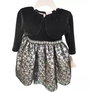 Bluberi Boulevard NWT Toddler Girl's Black Sparkle Holiday Dress Black Size 2t - Picture 1 of 5