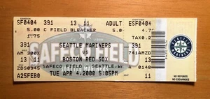 2000 Seattle Mariners Opening Day Full Ticket - Boston Red Sox Pedro Martinez - Bild 1 von 4