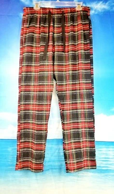OPEN TRAILS Mens RED & BLACK PLAID Lounge PJ Pajama Pants Lightweight size L - Image 1 of 3