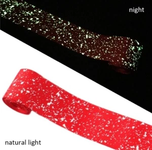 1.5 INCH Grosgrain Ribbon GLOW IN THE DARK Splatter Red 1095261 - Picture 1 of 1