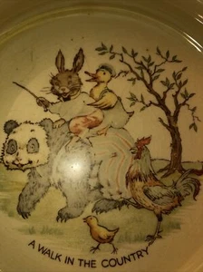 ☆DE COLECCIÓN RARO☆ Tazón de cereal Royal Winton "Pip the Panda" hecho en Inglaterra alrededor de 1950 - Imagen 1 de 9